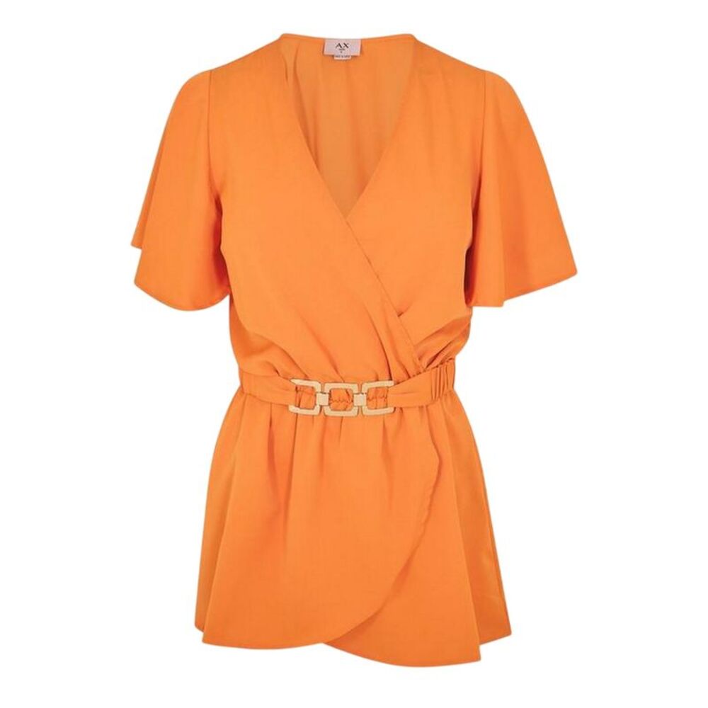 Ax Womens/Ladies Belted Flutter Wrap Top / Orange